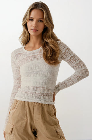 Ruffle Flower Lace Top - Fitkitty Culture Athleisure Wear, Yoga Wear &  Women's Clothing