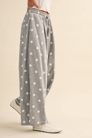 Polka Dot Barrel Leg Sweatpants, view 22 | Fitkitty Culture®