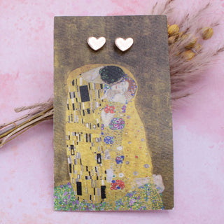 The Kiss Fine Art Gold Heart Earrings - Fitkitty Culture Athleisure Wear, Yoga Wear &  Women's Clothing