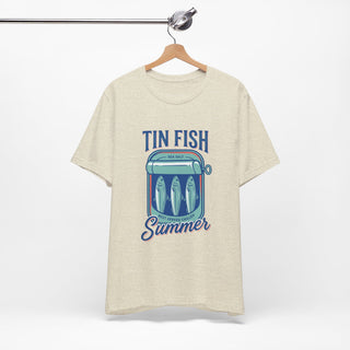Tin Fish Summer Tee | Retro Coastal, Hand-Drawn Beach Graphic