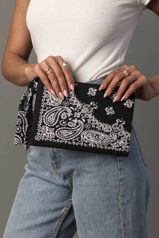 Black Bandana Knot Clutch – alternate product view 3