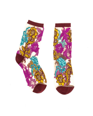 Sock Candy Gem Garden Sheer Crew Sock