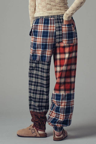 Mixed Plaid Patchwork Boho Jogger Pants - Fitkitty Culture Athleisure Wear, Yoga Wear &  Women's Clothing