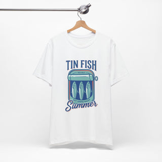 Tin Fish Summer Tee | Retro Coastal, Hand-Drawn Beach Graphic