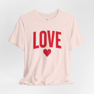 LOVE Heart Graphic Tee in white with red lettering, product view 10