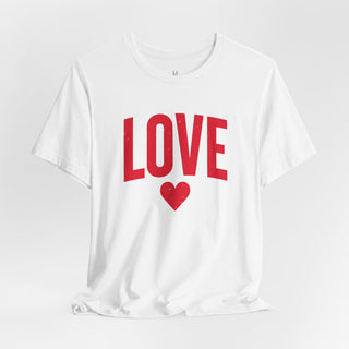 LOVE Heart Graphic Tee in white with red lettering, product view 7