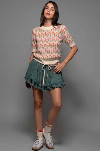 Retro Bloom Knit Sweater