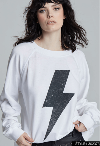 302373 - 630 Lightening Bolt Ls Burnout Sweatshirt - Fitkitty Culture Athleisure Wear, Yoga Wear &  Women's Clothing