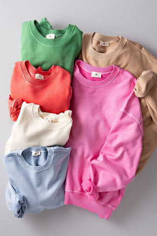 Organic Cotton Crew Neck Comfort Washed Sweatshirt