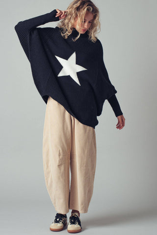 Star Knit Oversized Sweater Top - Fitkitty Culture Athleisure Wear, Yoga Wear &  Women's Clothing