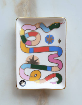 Porcelain Trinket Dish | Rainbow Snake - Fitkitty Culture Athleisure Wear, Yoga Wear &  Women's Clothing