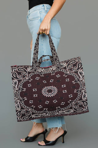 Brown Bandana Weekend Tote – alternate product view 4