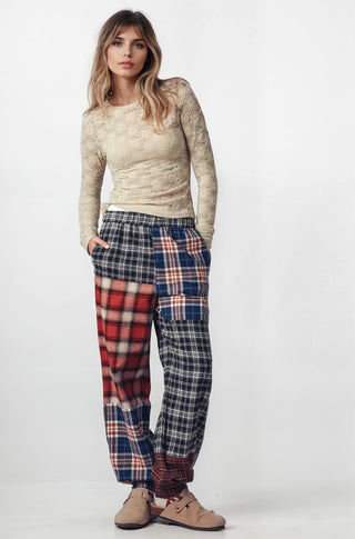 Mixed Plaid Patchwork Boho Jogger Pants - Fitkitty Culture Athleisure Wear, Yoga Wear &  Women's Clothing