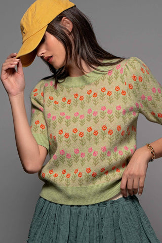Retro Bloom Knit Sweater