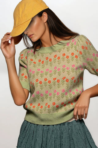 Retro Bloom Knit Sweater