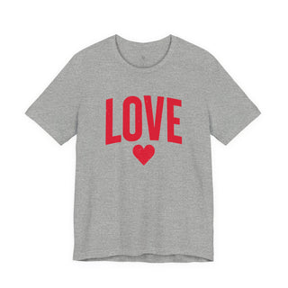 LOVE Heart Graphic Tee in white with red lettering, product view 4