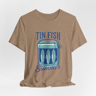 Tin Fish Summer Tee | Retro Coastal, Hand-Drawn Beach Graphic