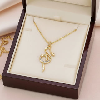 Gold Crystal Looping Snake Necklace - Fitkitty Culture Athleisure Wear, Yoga Wear &  Women's Clothing