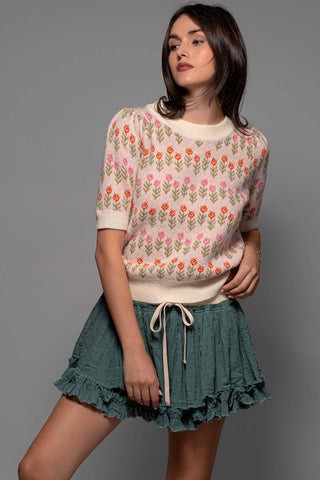 Retro Bloom Knit Sweater