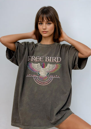 Vintage Luxe Free Bird Graphic Tee, Clothing, Refinery Number One LLC, Fitkitty Culture Athleisure Wear, Yoga Wear &  Women's Clothing