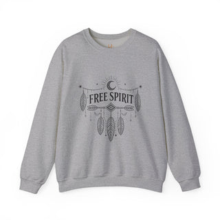 Free Spirit Dreamcatcher Crewneck Sweatshirt in red heather, product view 5