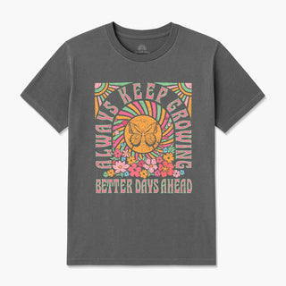 Always Keep Growing Graphic Tee Positive Retro Floral Shirt - Fitkitty Culture Athleisure Wear, Yoga Wear &  Women's Clothing