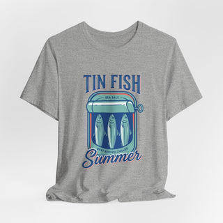 Tin Fish Summer Tee | Retro Coastal, Hand-Drawn Beach Graphic