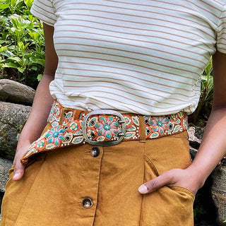 Desert Bloom Embroidered Belt