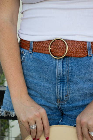 Heritage Cognac Braided Leather Belt