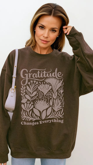 Vintage Gratitude Fleece Sweatshirt, Clothing, Fitkitty Culture Athleisure Wear, Yoga Wear & Leggings, Fitkitty Culture Athleisure Wear, Yoga Wear &  Women's Clothing