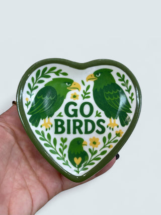 Birds Heart Shaped Ceramic Trinket Jewelry Dish Philadelphia — alternate product view 2