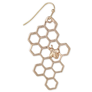 Buzzworthy Gold Honeycomb Bee Earrings - Fitkitty Culture Athleisure Wear, Yoga Wear &  Women's Clothing