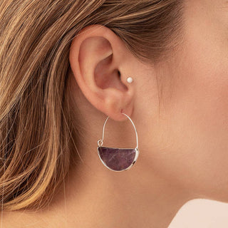Stone Prism Hoop - Lapis/Silver - Fitkitty Culture Athleisure Wear, Yoga Wear &  Women's Clothing