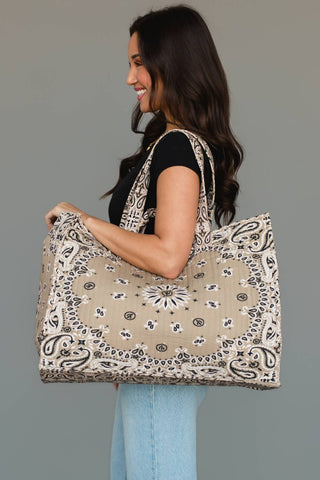Tan Bandana Weekend Tote – alternate product view 5
