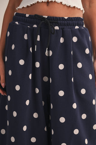 Polka Dot Barrel Leg Sweatpants, view 14 | Fitkitty Culture®