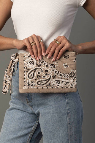 Tan Bandana Knot Clutch – alternate product view 2