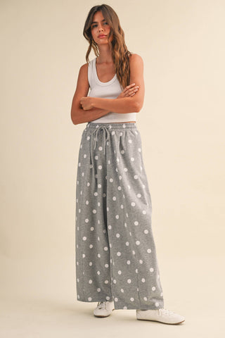 Polka Dot Barrel Leg Sweatpants, view 17 | Fitkitty Culture®