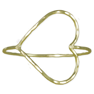 Hammered Open-Heart Bangle — Gold – alternate product view 2
