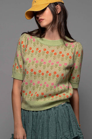 Retro Bloom Knit Sweater