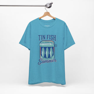Tin Fish Summer Tee | Retro Coastal, Hand-Drawn Beach Graphic