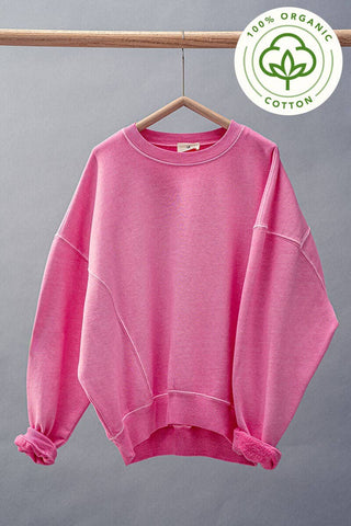 Organic Cotton Crew Neck Comfort Washed Sweatshirt