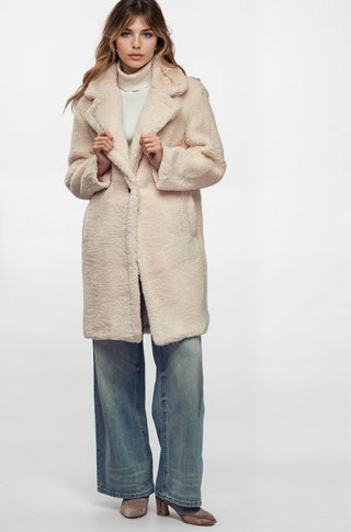 Cozy Longline Notched Lapel Teddy Coat - Fitkitty Culture Athleisure Wear, Yoga Wear &  Women's Clothing