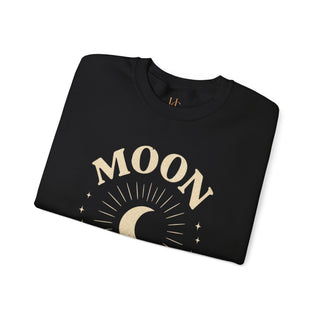 Moon Tribe Crewneck Sweatshirt — Celestial Moon Graphic Pullover - Jewel Tones