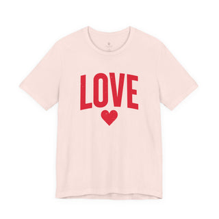 LOVE Heart Graphic Tee in white with red lettering, product view 2
