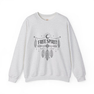 Free Spirit Dreamcatcher Crewneck Sweatshirt in red heather, product view 4