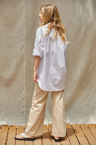 Cotton Button Down Shirt with Pockets