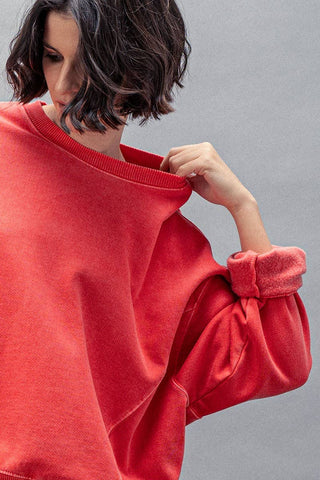 Organic Cotton Crew Neck Comfort Washed Sweatshirt