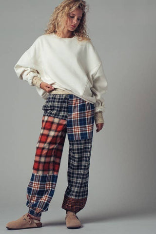 Mixed Plaid Patchwork Boho Jogger Pants - Fitkitty Culture Athleisure Wear, Yoga Wear &  Women's Clothing