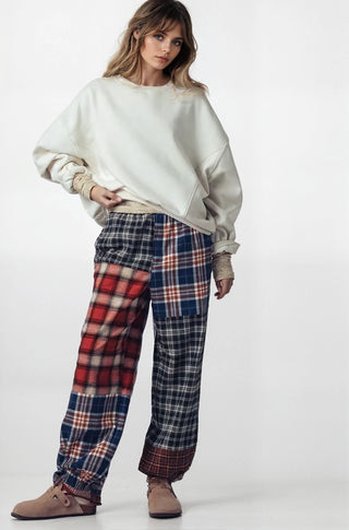 Mixed Plaid Patchwork Boho Jogger Pants - Fitkitty Culture Athleisure Wear, Yoga Wear &  Women's Clothing