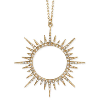 Crystal Sunburst Long Pendant Necklace – alternate product view 2